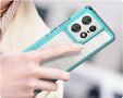 Case for Motorola Edge 50 Pro, Fusion Hybrid, transparent / blue