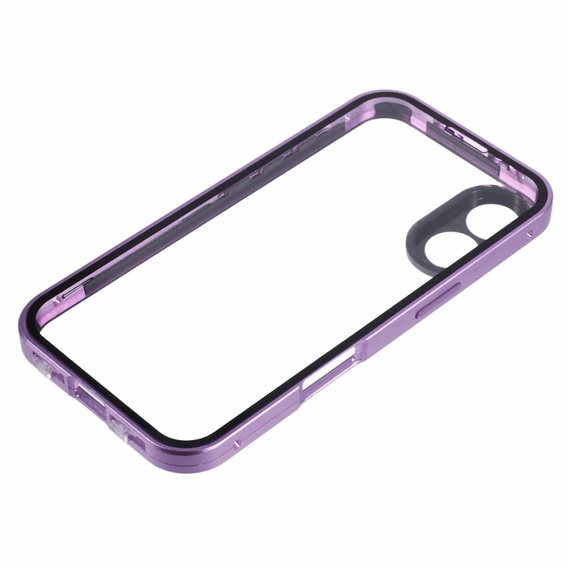 Case for iPhone 16, Magnetic Dual Glass, purple