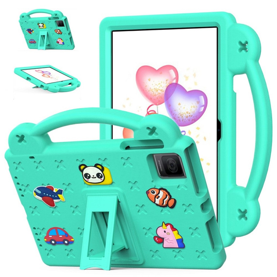 Children's case for T Tablet 5G, Cute Patterns, with stand, green