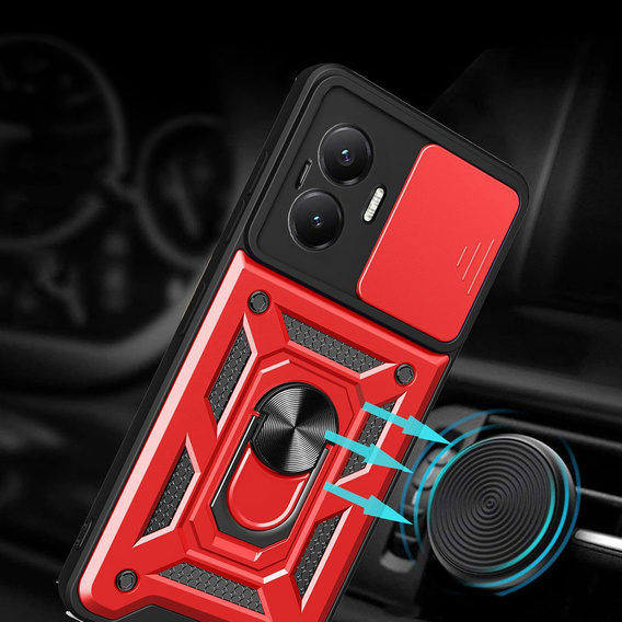 Case for Xiaomi Poco F7, CamShield Slide, red