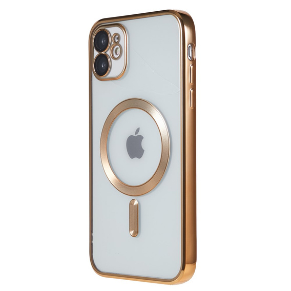 Case for iPhone 12, Electro MagSafe, gold + Screen Glass