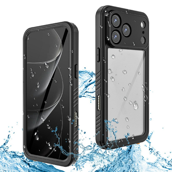 Case for iPhone 17 Pro Max, IP68 waterproof Redpepper, black