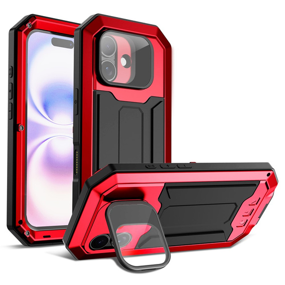 R-JUST armoured case with screen protector and stand for iPhone 17