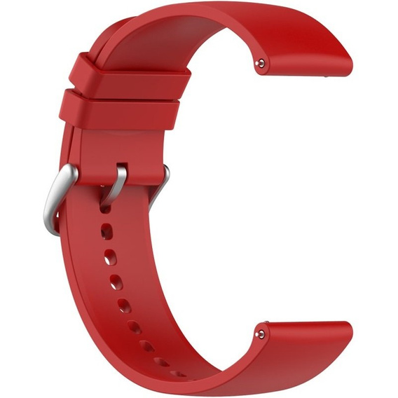Silicone strap 20mm, Red/Silver Buckle