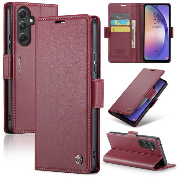 CASEME flip case for Samsung Galaxy A54 5G, Litchi Wallet, red