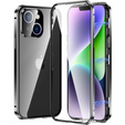 Case for iPhone 15, Magnetic Dual Glass, black