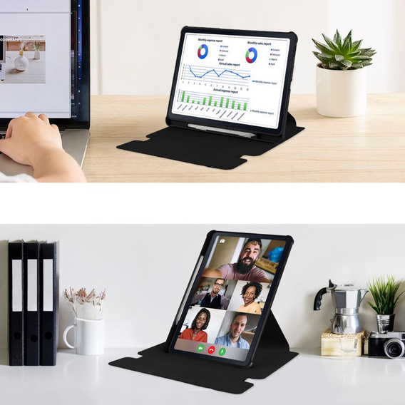 Keyboard case for Samsung Galaxy Tab S6 Lite 2024 / 2022 / 2020, Rotary 360° Leather, black