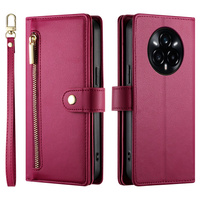 Flip case for Realme 14 Pro+ 5G, Wallet Zipper Pocket, red
