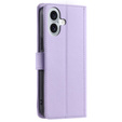 Flip case for iPhone 16 Plus, Rhombus Crossbody Leather, purple