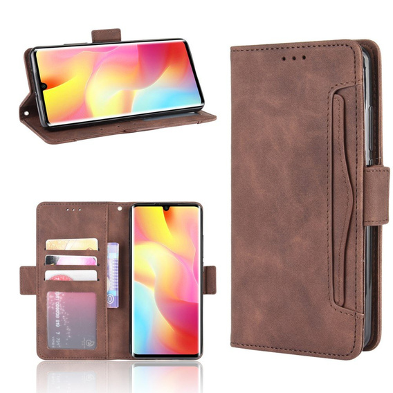 Flip case for Xiaomi Mi Note 10 Lite, Card Slot, brown