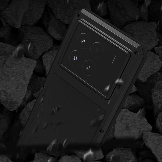 Love Mei Case for Xiaomi 15, armored with glass, black