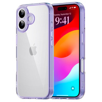 Case for iPhone 17, with camera cover, transparent with purple sides