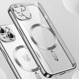 Case for iPhone 14 Plus, Electro MagSafe, silver + Screen Glass