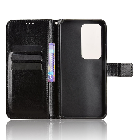 Flap case for Xiaomi Redmi 15 5G / 4G, textured Crazy Horse, black