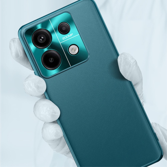 Leather case for Xiaomi Redmi Note 13 5G, leather hybrid, green