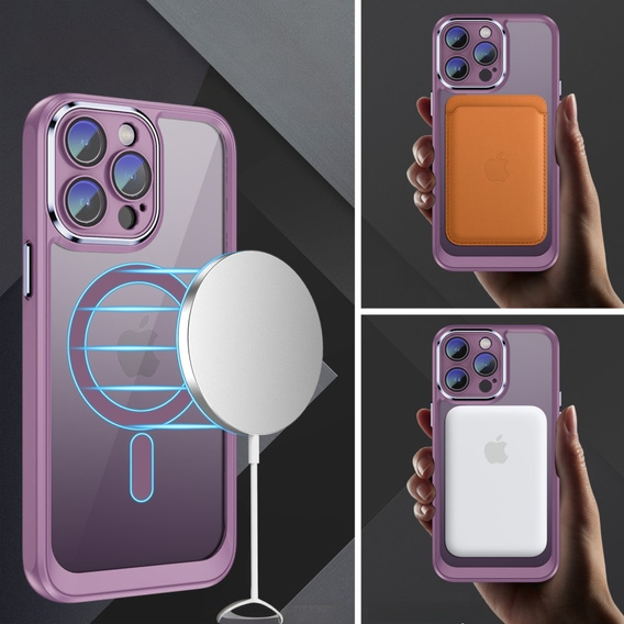 Case for iPhone 15 Pro Max, ERBORD Impact Guard, MagSafe, purple