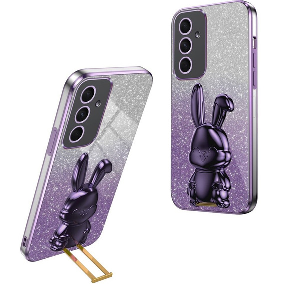 Case for Samsung Galaxy A54 5G, Glitter Rabbit, with slide-out stand, purple