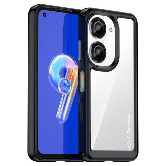 Case for Asus Zenfone 9 5G / 10 5G, Fusion Hybrid, transparent / black