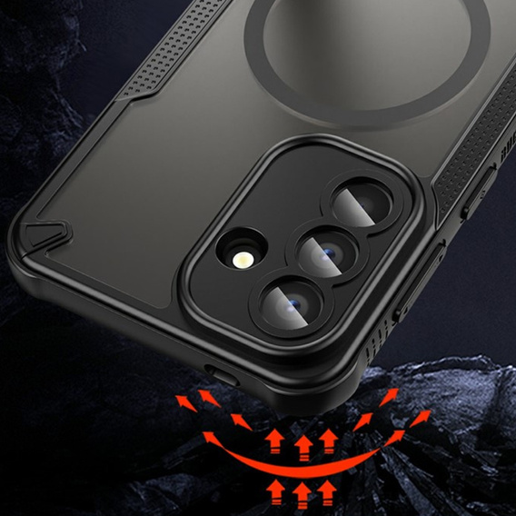 Armoured case for Samsung Galaxy A57 5G, for MagSafe, matte, black