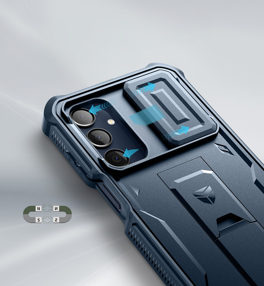 Armored case for Samsung Galaxy A16, Dexnor Full Body (Two Frames), dark blue