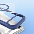 Dux Ducis case for iPhone Air, Skin X Pro, with flap, for MagSafe, navy blue