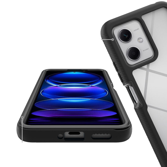 Case for Xiaomi Redmi Note 12 5G / POCO X5 5G, Shockproof, with film, black