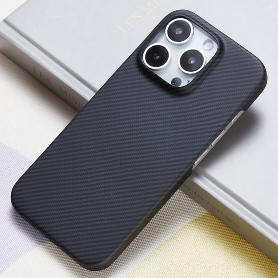Case for iPhone 16 Pro, Aramid Fiber Cover, black