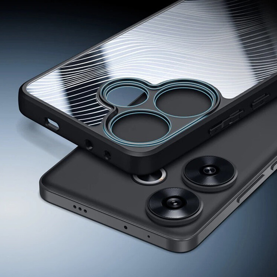 DuxDucis case for Xiaomi Poco F6, Aimo case, transparent / black