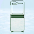 Case for Samsung Galaxy Z Flip7 FE / Z Flip6, PC Case, transparent / green