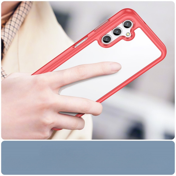 Case for Samsung Galaxy A14 4G/5G, Fusion Hybrid, transparent / red