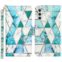 Flip case for Samsung Galaxy A35 5G, Wallet, Marble green