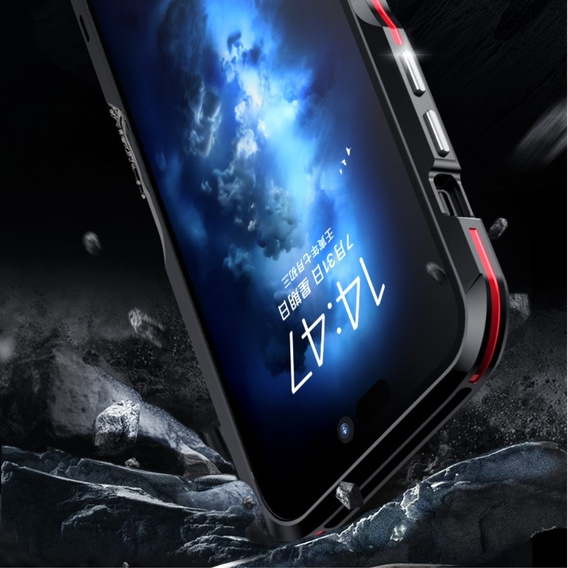 Case LUPHIE for iPhone 15 Pro, Armor Bumper, black / red