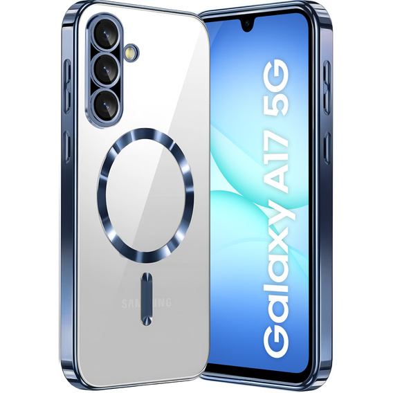 Case for Samsung Galaxy A17 5G, Electro MagSafe, transparent with dark blue sides