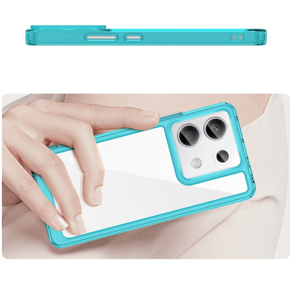 Case for Xiaomi Redmi Note 13 Pro 5G, Fusion Hybrid, transparent / blue