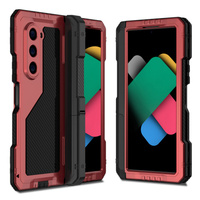 Armored case for Samsung Galaxy Z Fold6 5G, aluminum, with stand and stylus slot, red