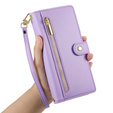 Flip case for Xiaomi Redmi Note 14 Pro 5G / Poco X7 5G, Wallet Zipper Pocket, purple