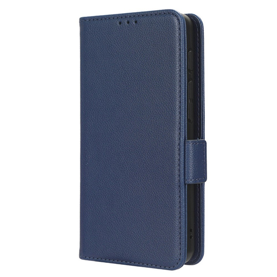 Flip case for Cat S75 5G, Wallet Litchi Magnet, dark blue