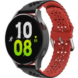 Universal 20mm Soft Hollowed-out Silicone Strap, black/red