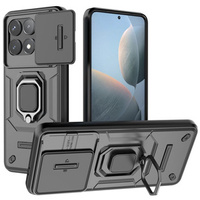 Case for Xiaomi Poco F6 Pro, KickStand Camera Lens, black