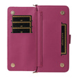 Crossbody Leather Wallet flip case for Xiaomi Poco M7 Pro 5G, maroon