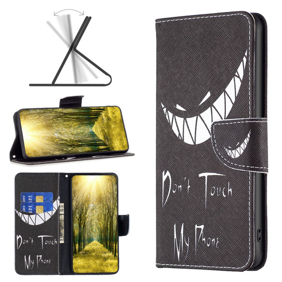 Flip case for Xiaomi Redmi Note 13 5G, Wallet, Don't Touch My Phone black