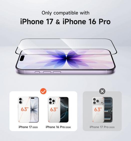 2x SURITCH tempered glass for iPhone 17/16 Pro