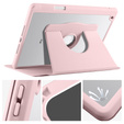 Case for iPad 10.2" 2021/2020/2019 (9/8/7 gen.), with stylus space, 360° rotatable, pink