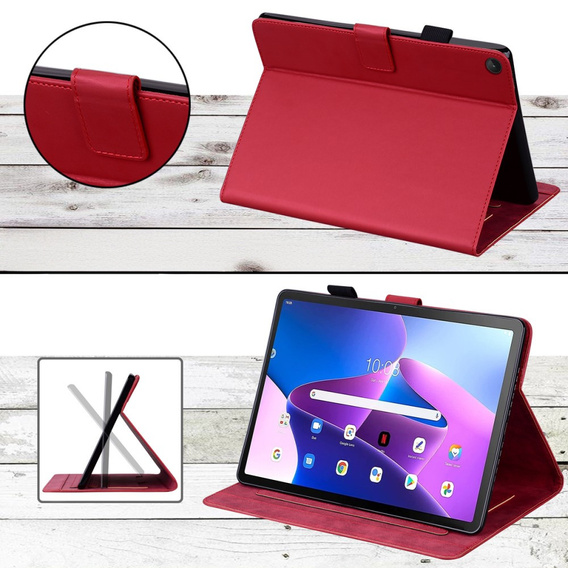 Case for Lenovo Tab M10 Plus 10.6 Gen 3, with flap, animal, red