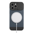 Case for iPhone 15 Pro Max, ERBORD MagProtect Slide Camera, titanium blue