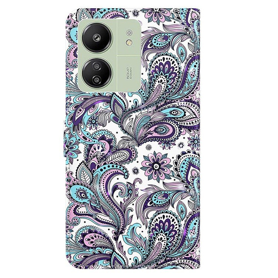Flip case for Xiaomi Redmi 13C / Poco C65, Wallet, Flowers