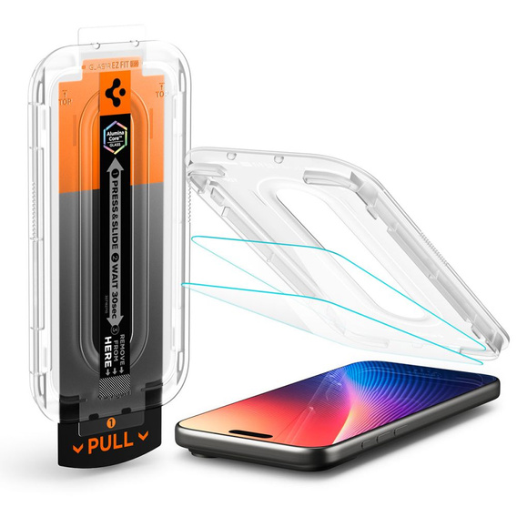 Spigen tempered glass for iPhone 17 Pro Max / 16 Pro Max , Glas.tR "EZ Fit Pro", Clear