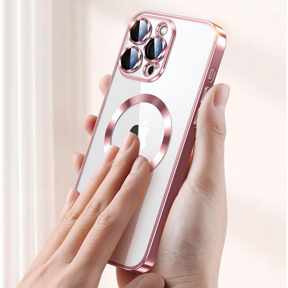 Case for iPhone 14 Pro Max, Electro MagSafe, pink + Screen Glass