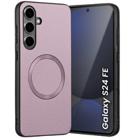 Case for Samsung Galaxy S24 FE, Leather Hybrid MagSafe, purple