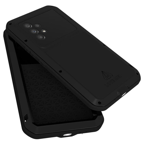 Love Mei Case for Samsung Galaxy A53 5G, armored with glass, black